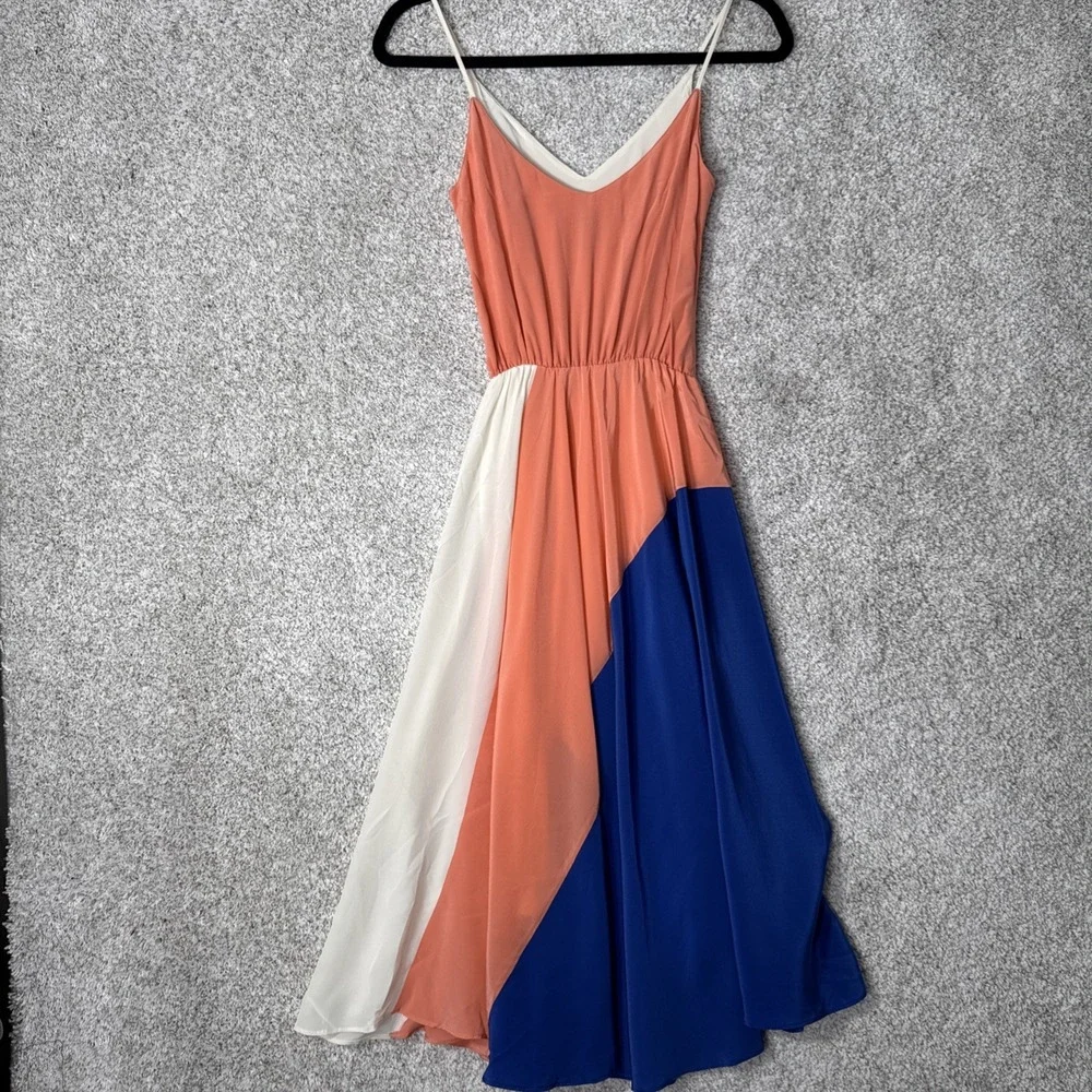 YUMI‎ KIM Women's Silk Geometric Midi Sun Dress XS - No Wrap Tie Included